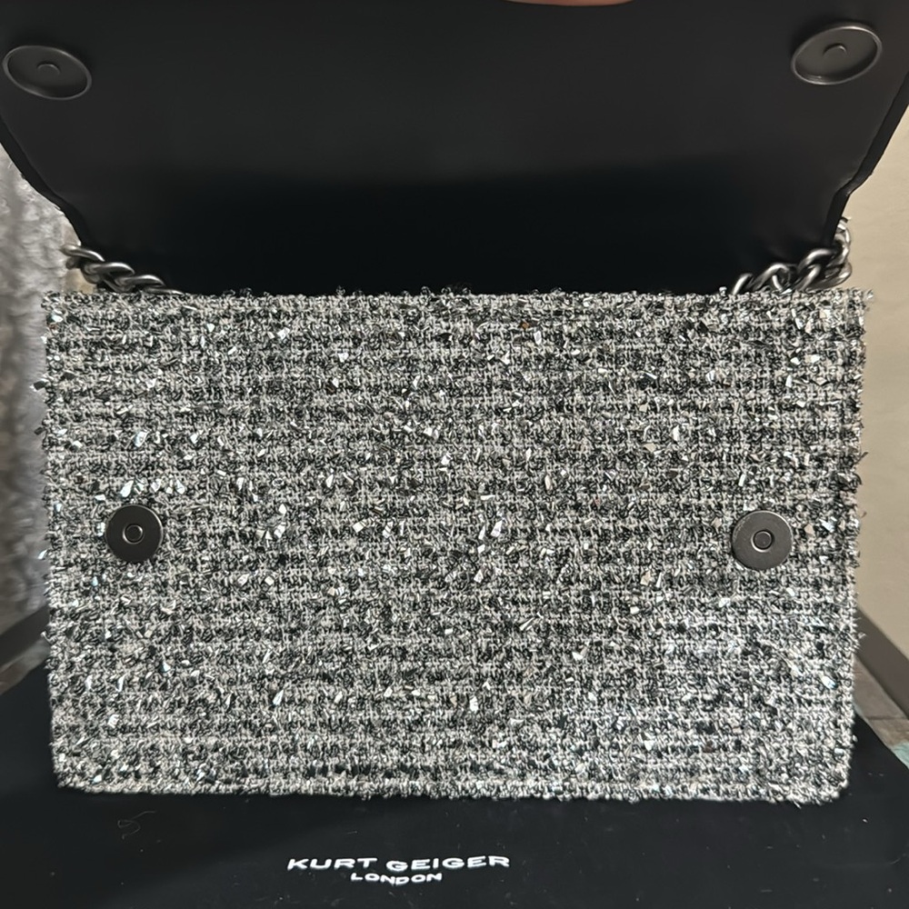 Kurt Geiger Small Shoreditch Metallic Tweed Crossbody Bag - Picture 6 of 13